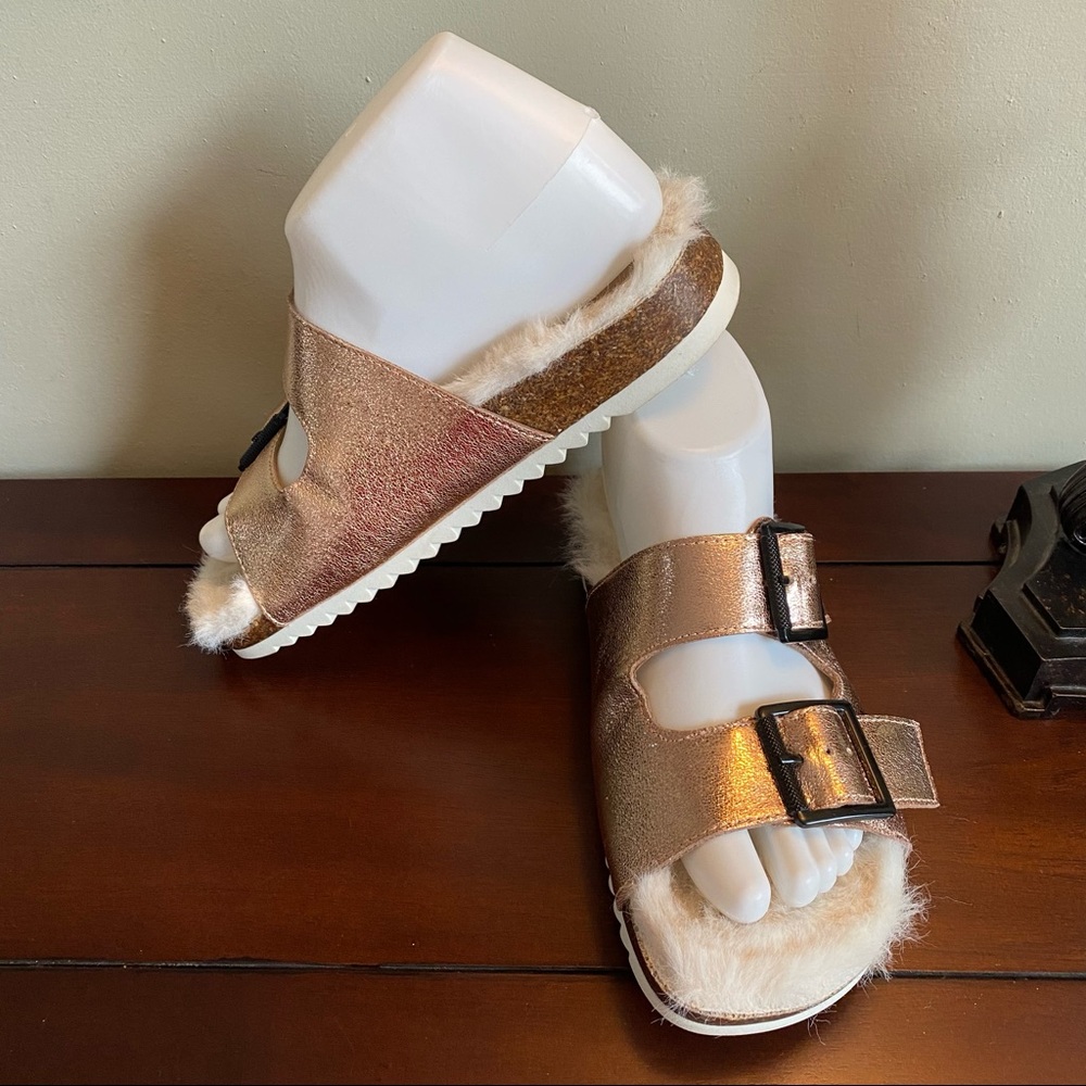 Mix No. 6 Metallic Fur Lined Sandals